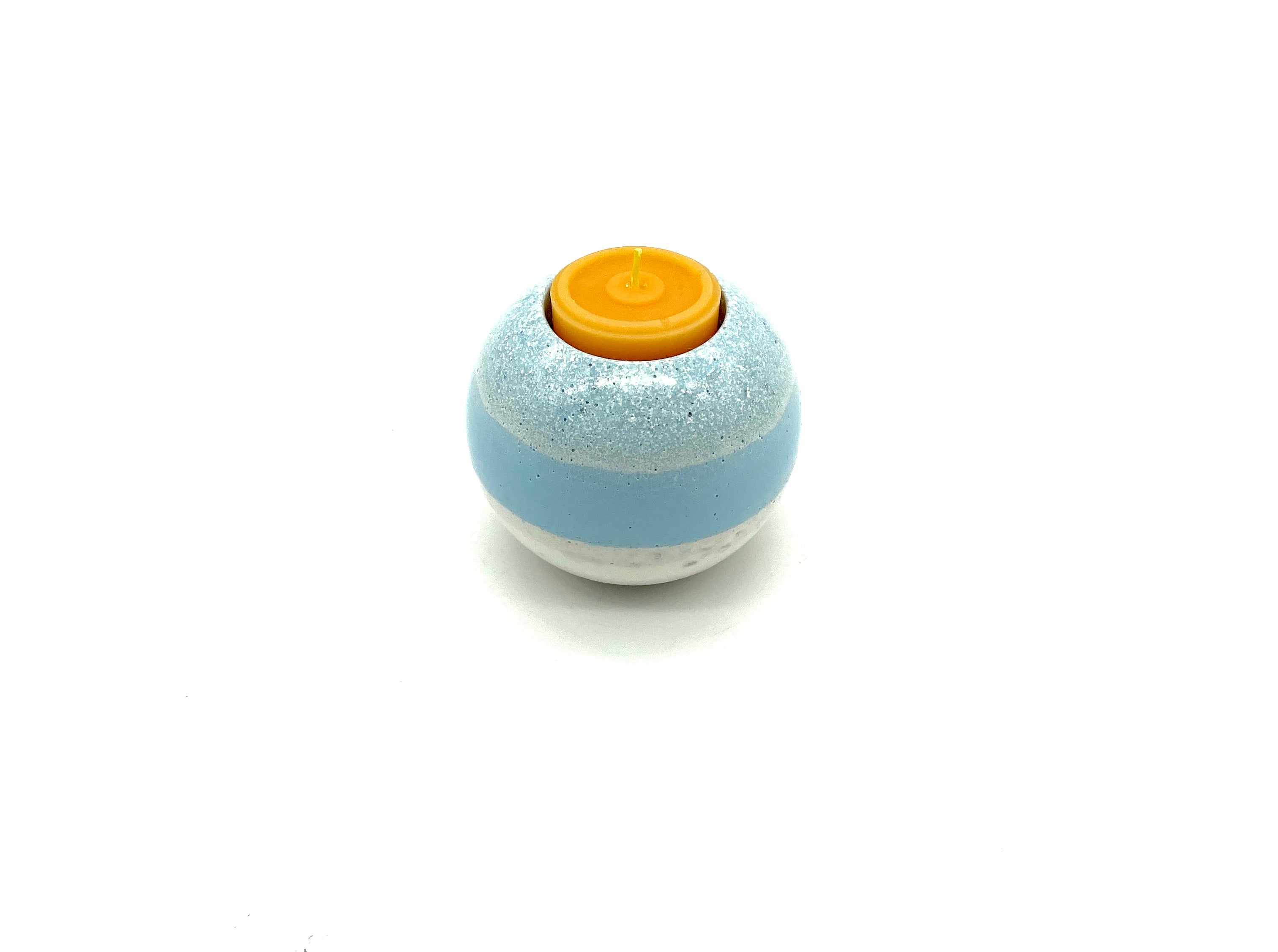 Orgon - Kerzenhalter rund >blau< (klein)