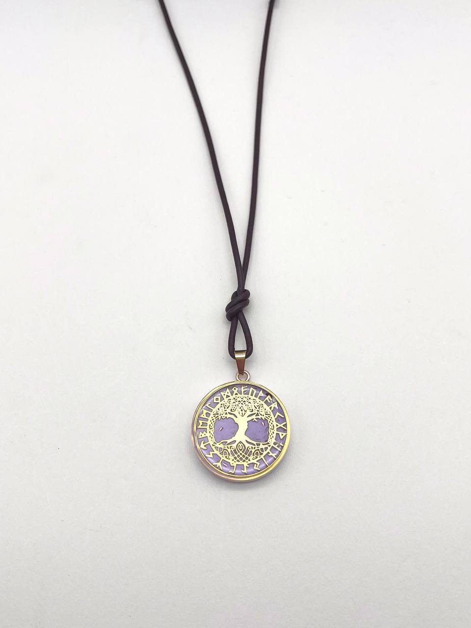 Salz Bergkristall Amulett mit "Baum des Lebens"