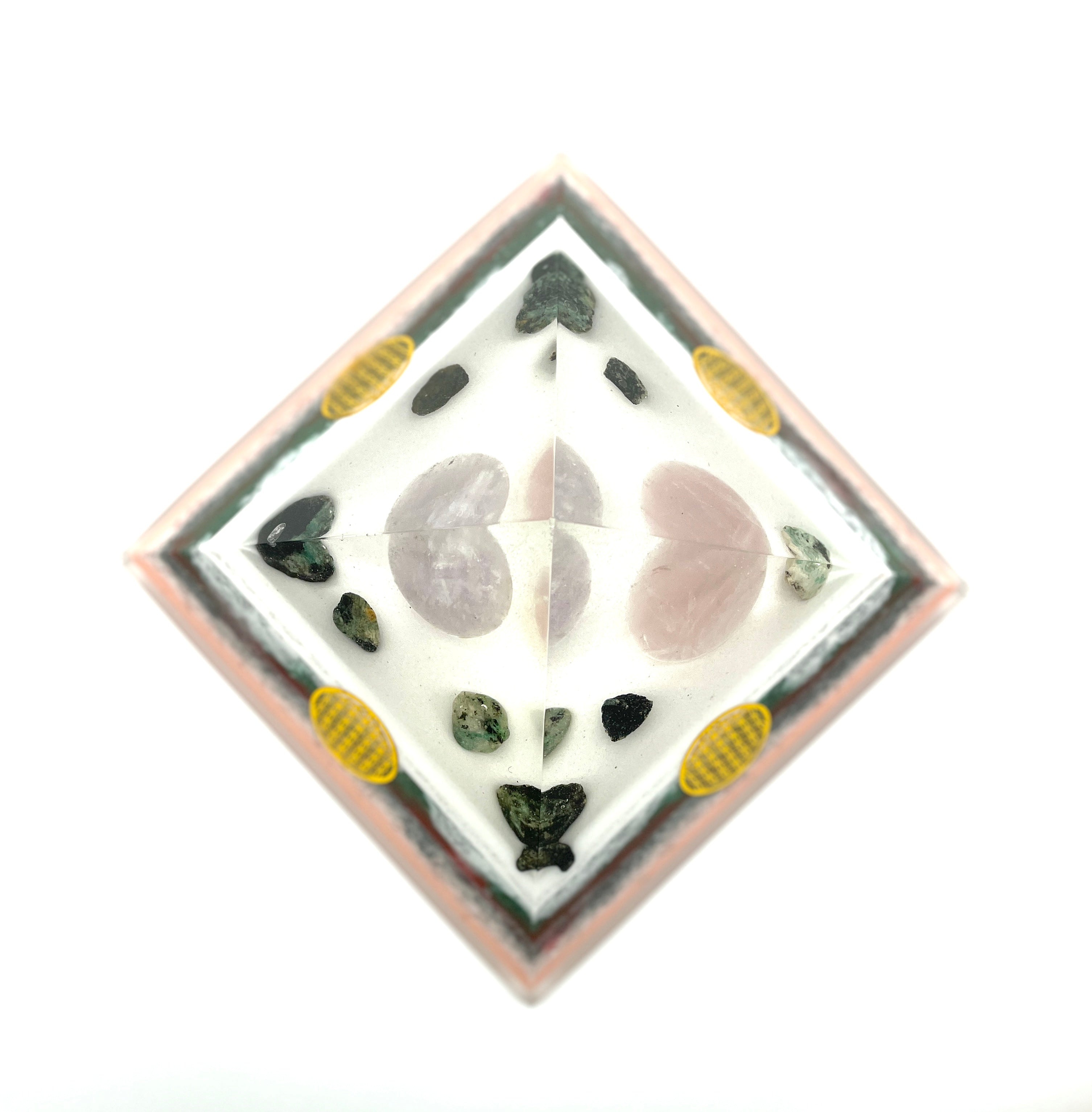 Rosenquarzkugel _ Amethystkugel Orgonitpyramide__20cm Seitenlänge