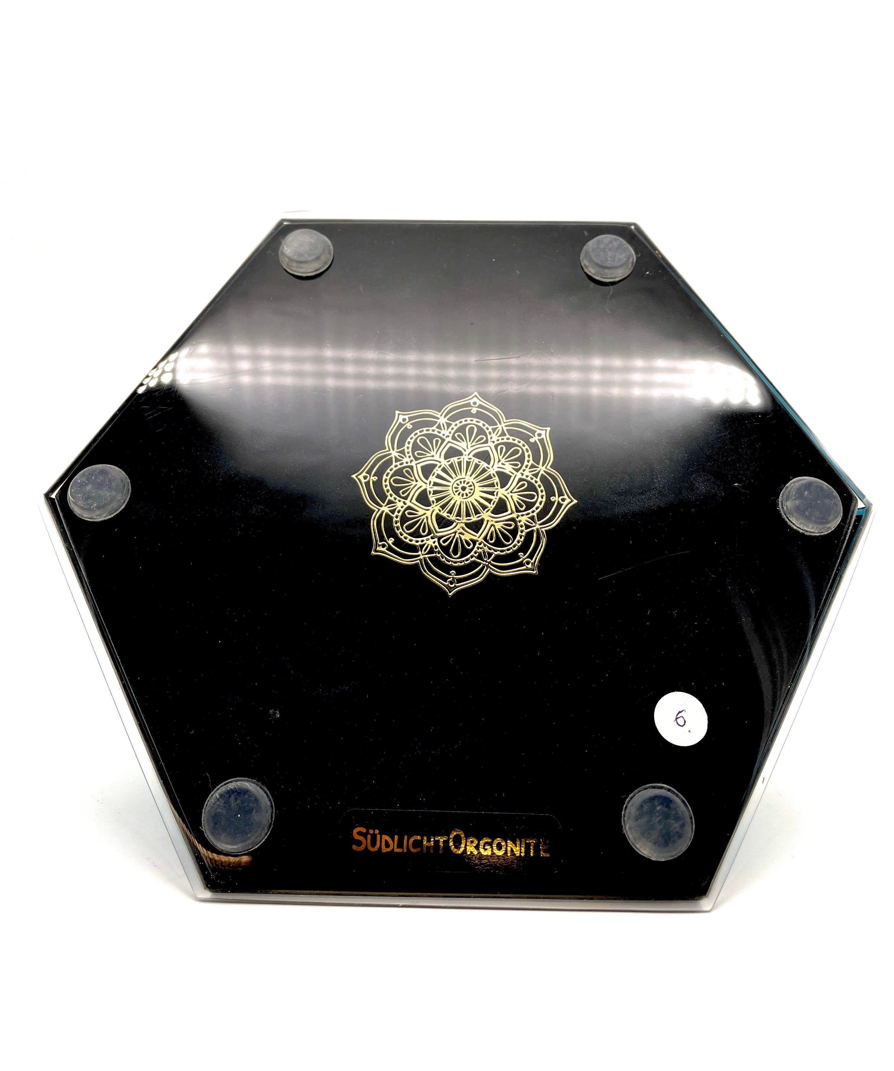 Orgonpyramide -6 Eck- blau