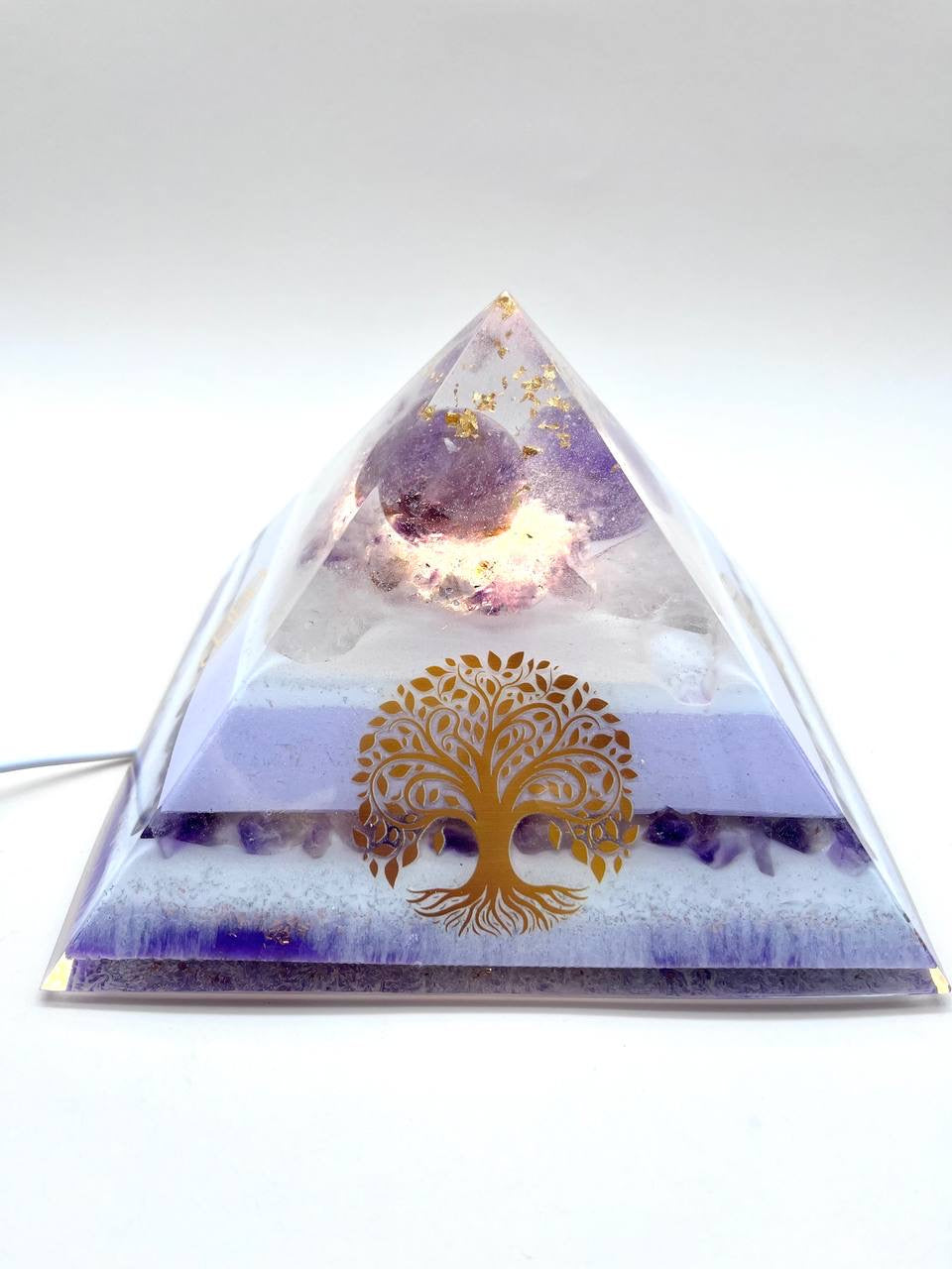 Beleuchteter Amethyst-Kugel Orgonit / Einzelstück