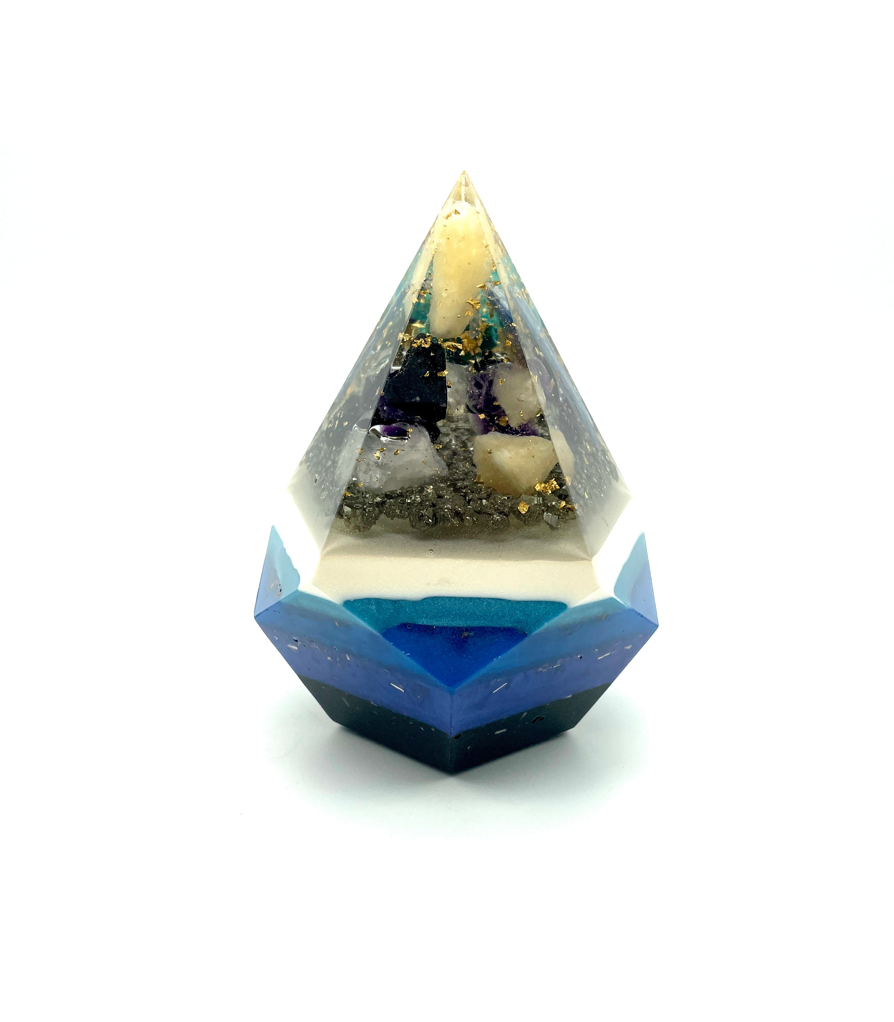 Orgonpyramide -5 Eck- blau
