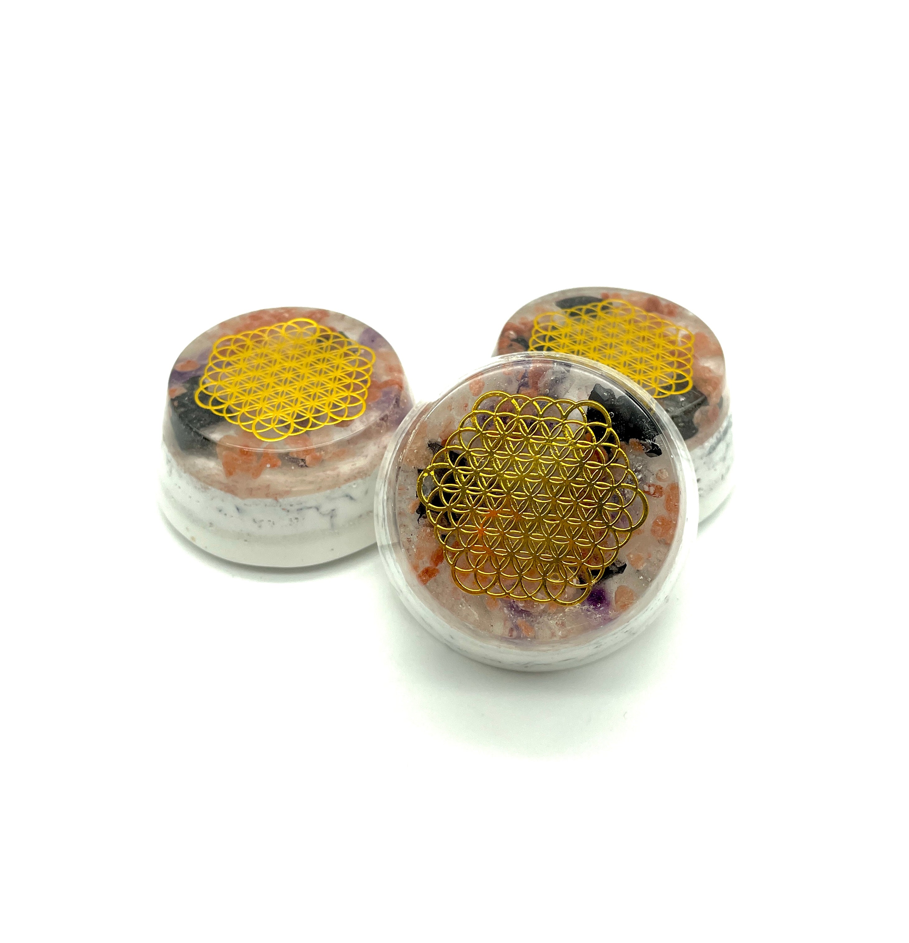 Orgonit „Der Salzstreuer“ mit Symbol „Blume des Lebens“