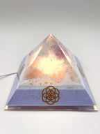 Beleuchteter Amethyst-Kugel Orgonit mit rosa Salz / Einzelstück