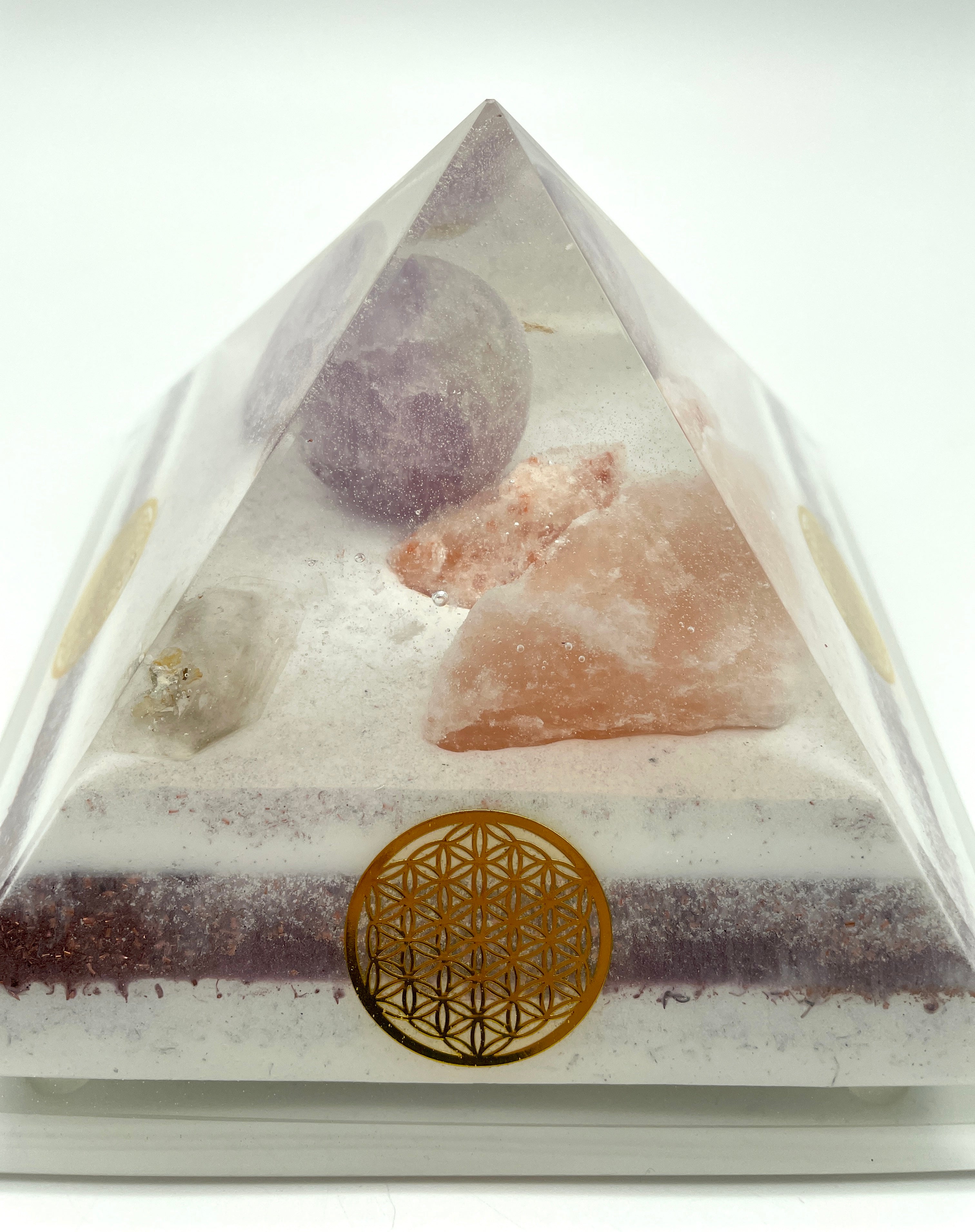 Amethystkugel - Salz -OrgonPyramide  / Einzelstück -17 cm Seitenlänge