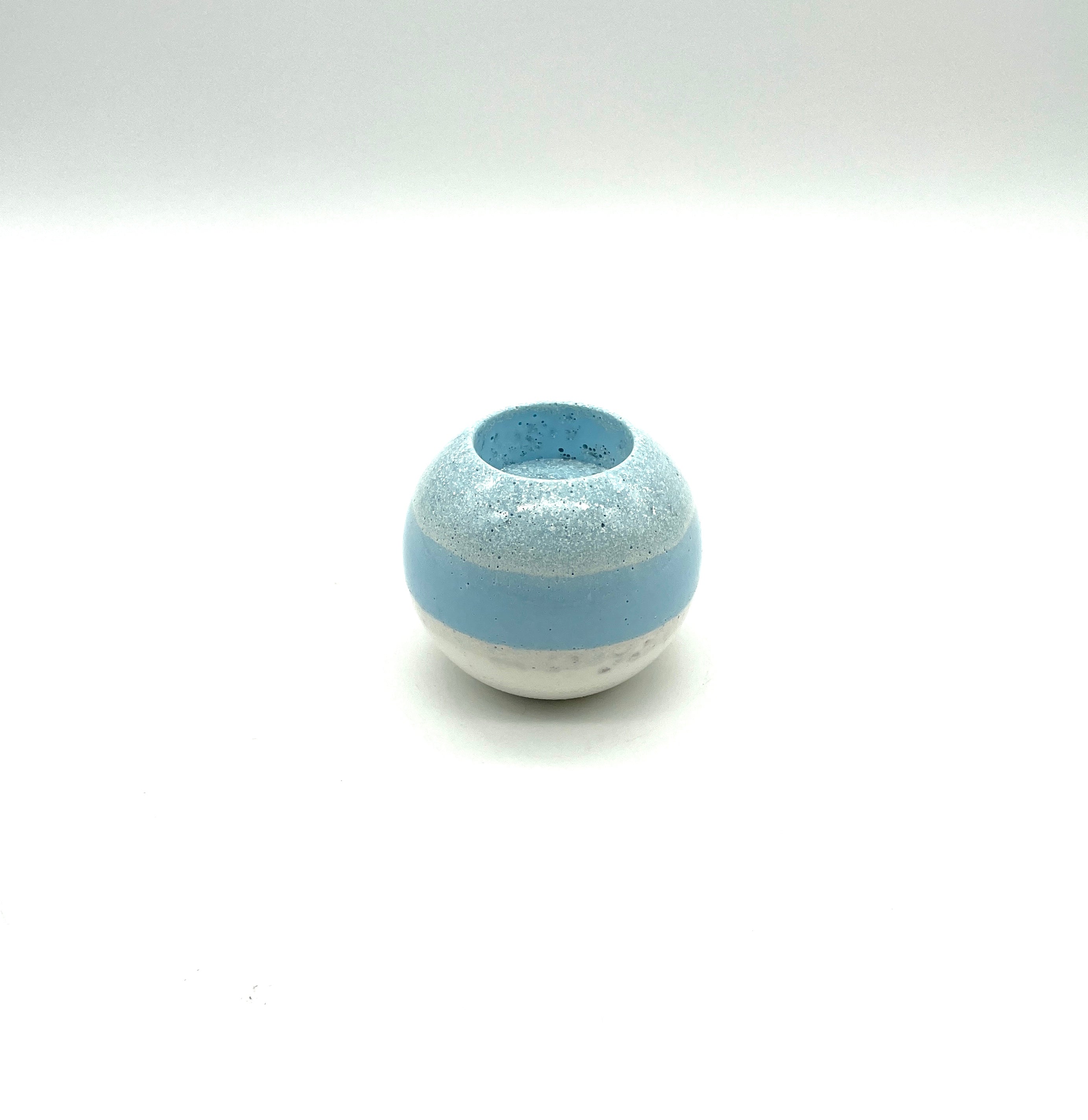 Orgon - Kerzenhalter rund >blau< (klein)