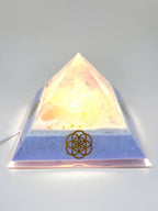 Beleuchteter Amethyst-Kugel Orgonit mit rosa Salz / Einzelstück