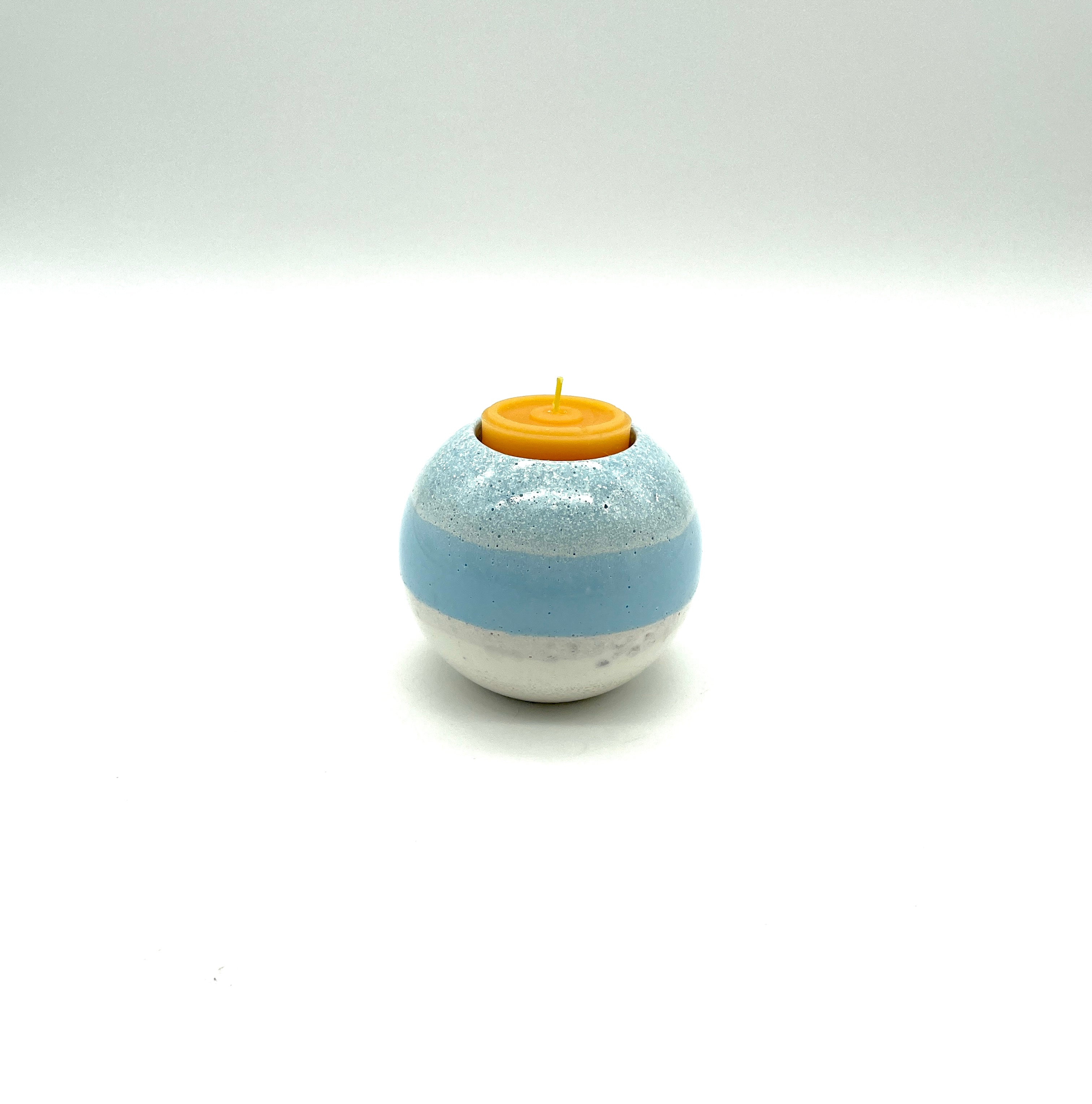 Orgon - Kerzenhalter rund >blau< (klein)
