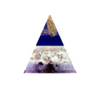Orgonpyramide "Schwarzwaldspitze" - blau / weiß / flieder -