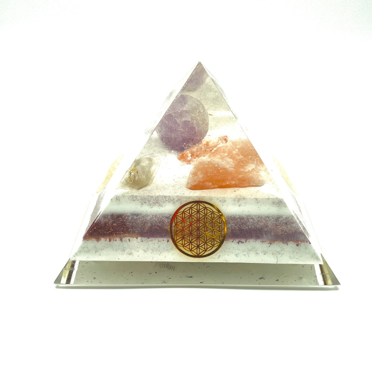 Amethystkugel - Salz -OrgonPyramide  / Einzelstück -17 cm Seitenlänge