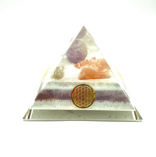 Amethystkugel - Salz -OrgonPyramide  / Einzelstück -17 cm Seitenlänge