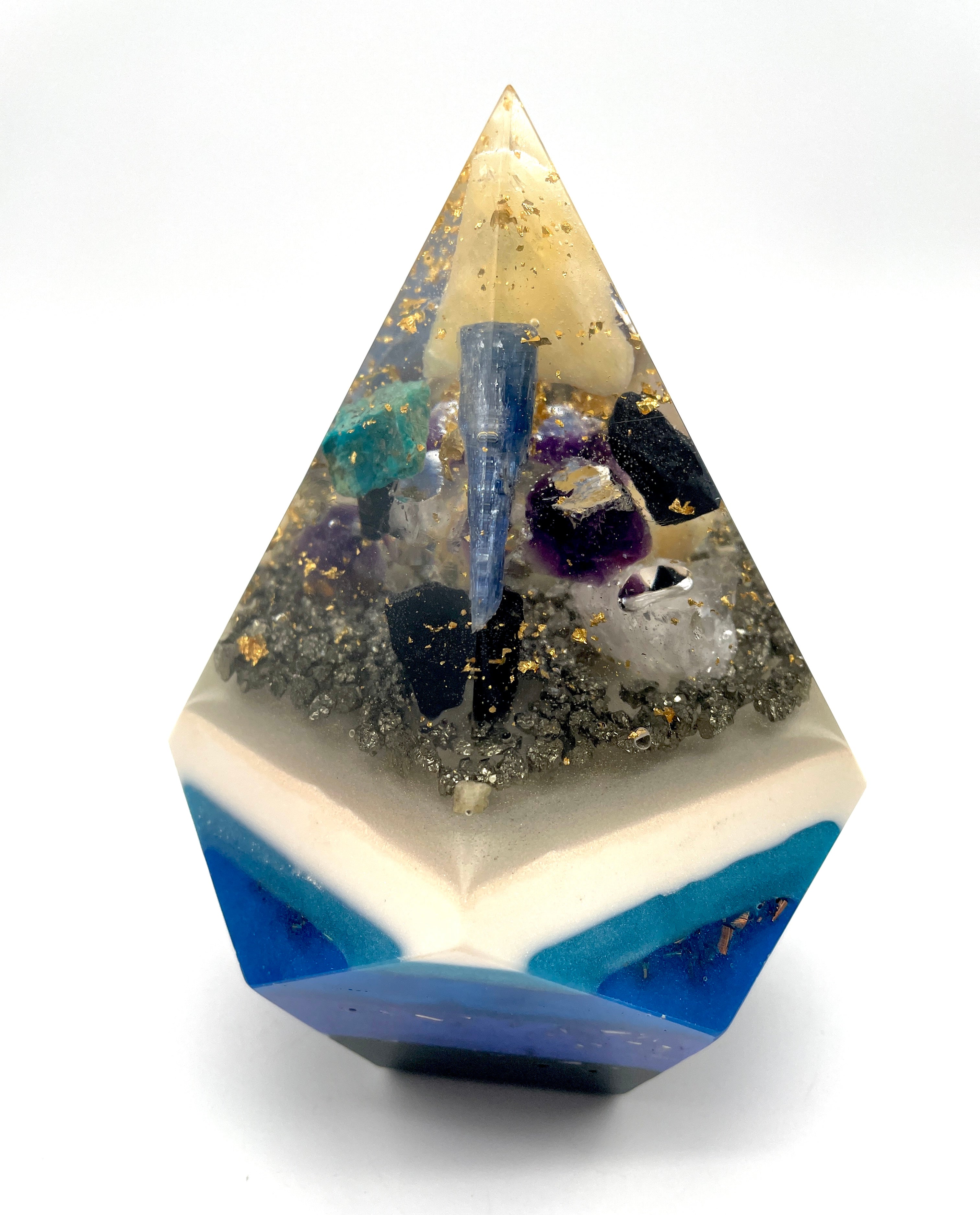 Orgonpyramide -5 Eck- blau