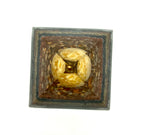 Orgonpyramide -Natur- mit Orangen-Calcit Kugel