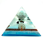 Orgonpyramide mit Karibik-Calcit Kugel und Obelsik