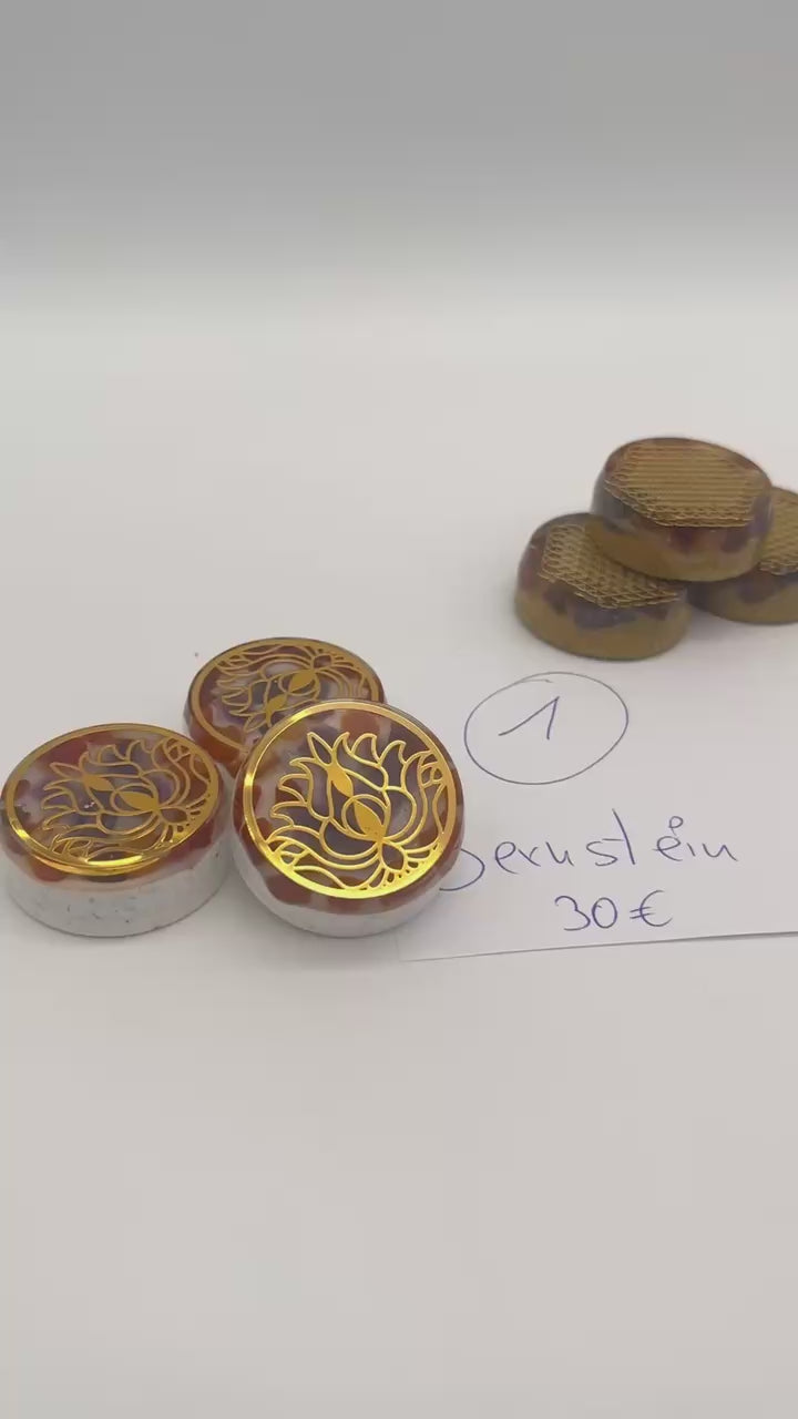 Salz/Orgon Taschenorgonit mit "Lotusblüte" (Tagesenergie Typ 1)